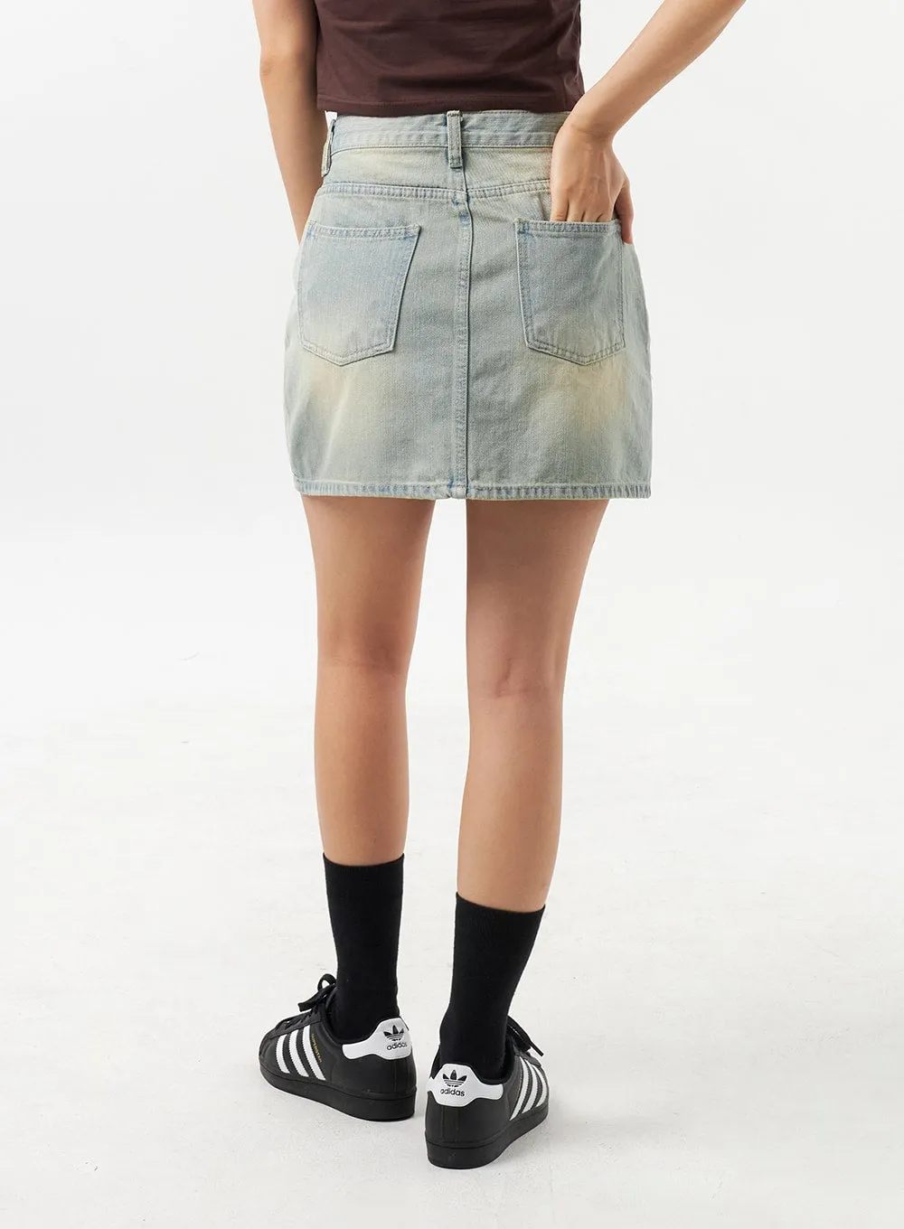 A-Line Denim Mini Skirt CU308