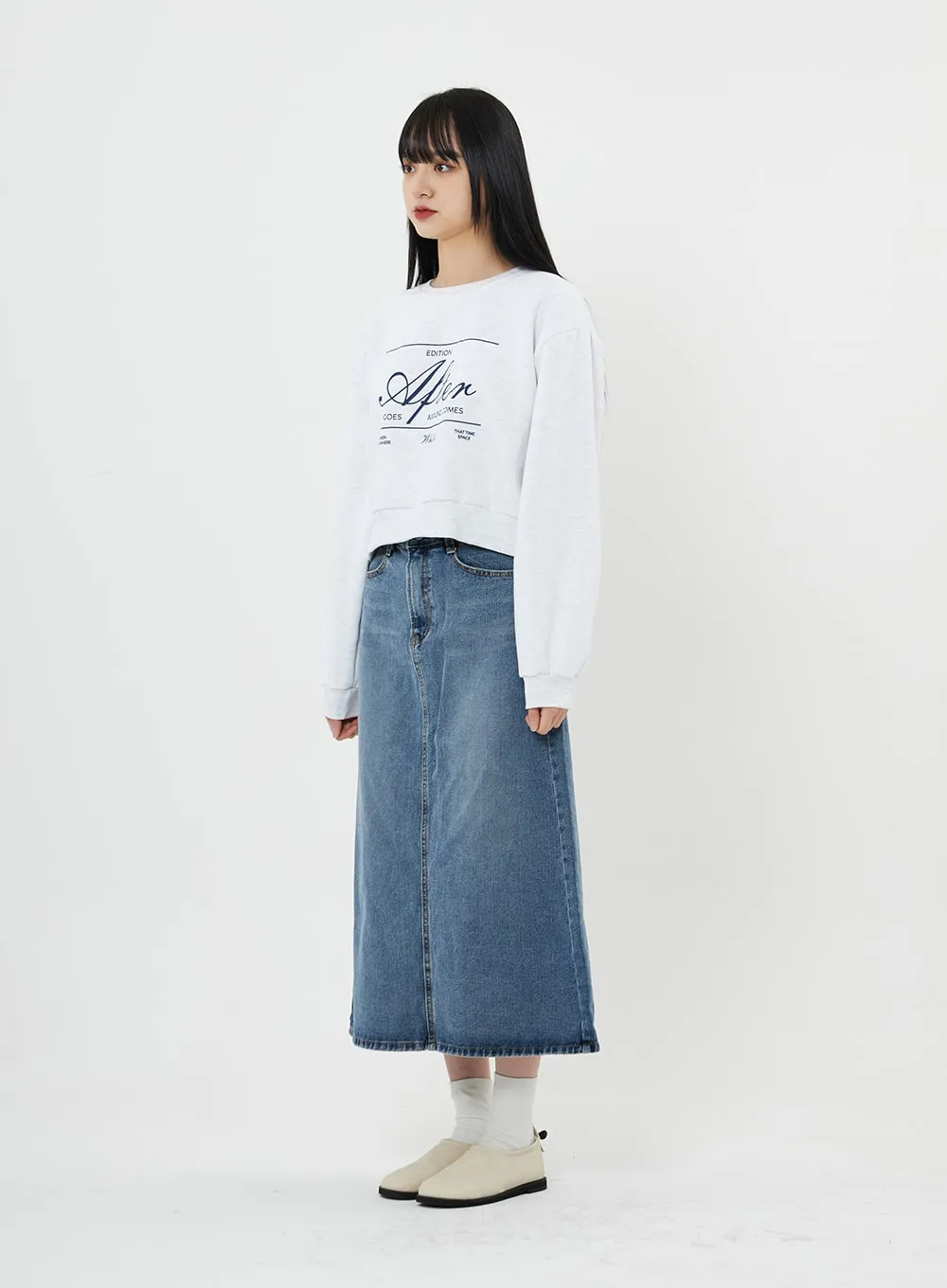 A-Line Long Denim Skirt BN08