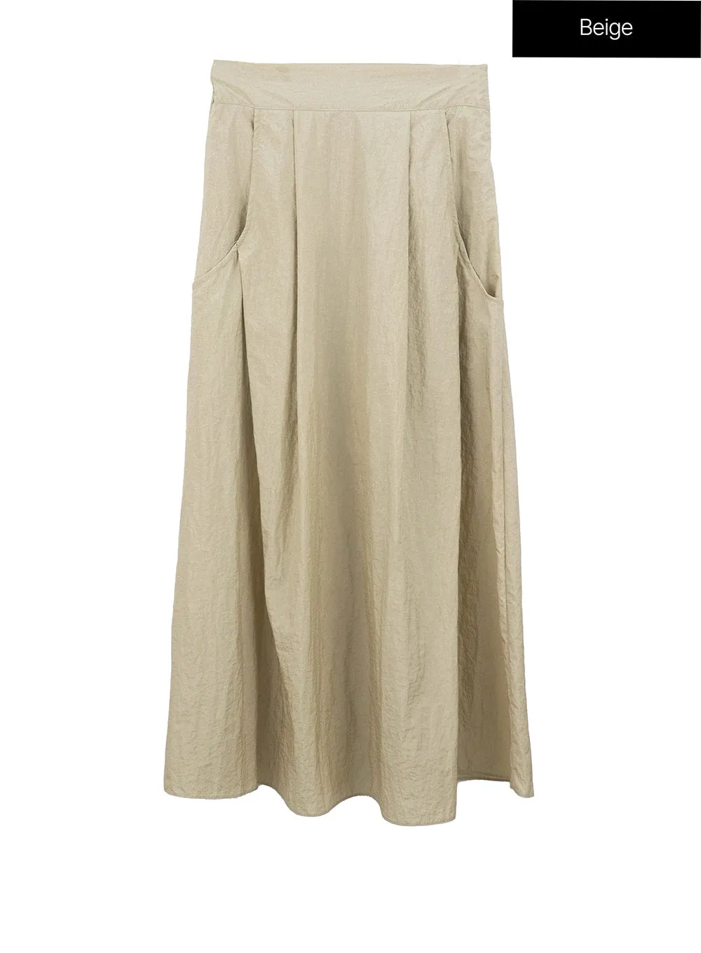 A-Line Nylon Maxi Skirt IU326