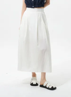 A-Line Nylon Maxi Skirt IU326