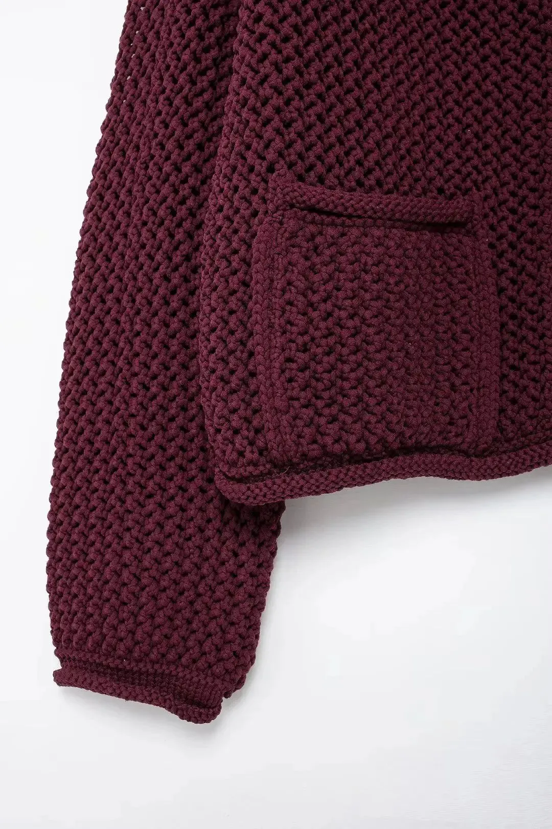 A&A Claret Knitted Button Down Cardigan