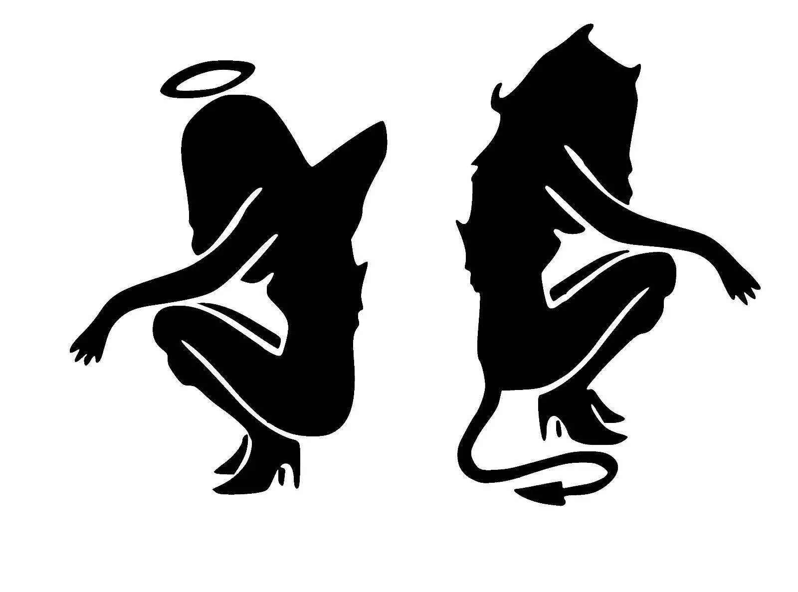 Angel & Devil Small vinyl Decal / Sticker