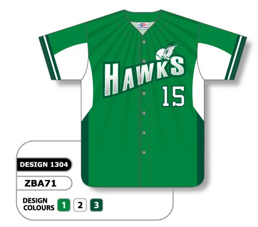 Athletic Knit Custom Sublimated Full Button Baseball Jersey Design 1304