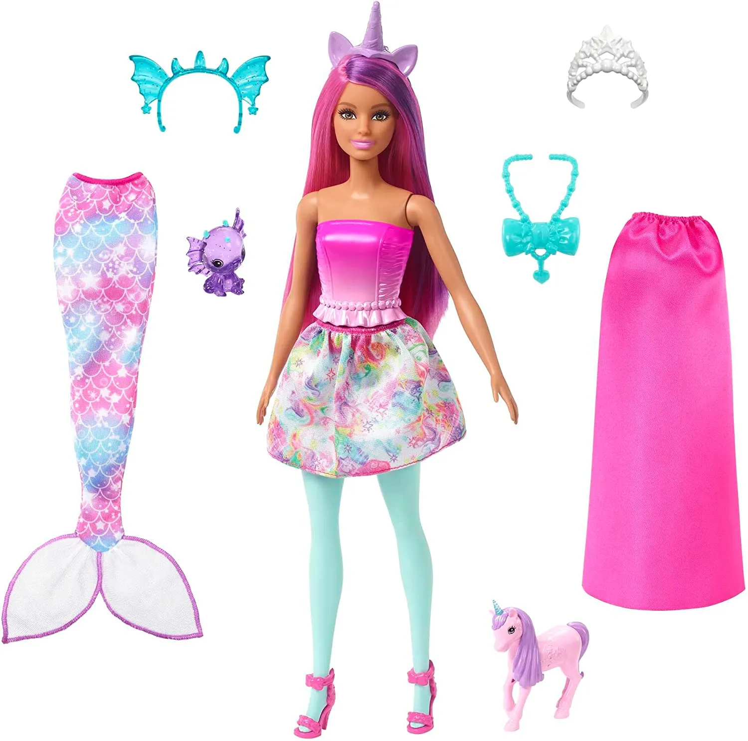 Barbie Fairytale Dress Up Doll - Mermaid Tail And Skirt