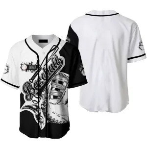 Baseball Black And White Baseball Jersey, Idea Gift for Men & Women