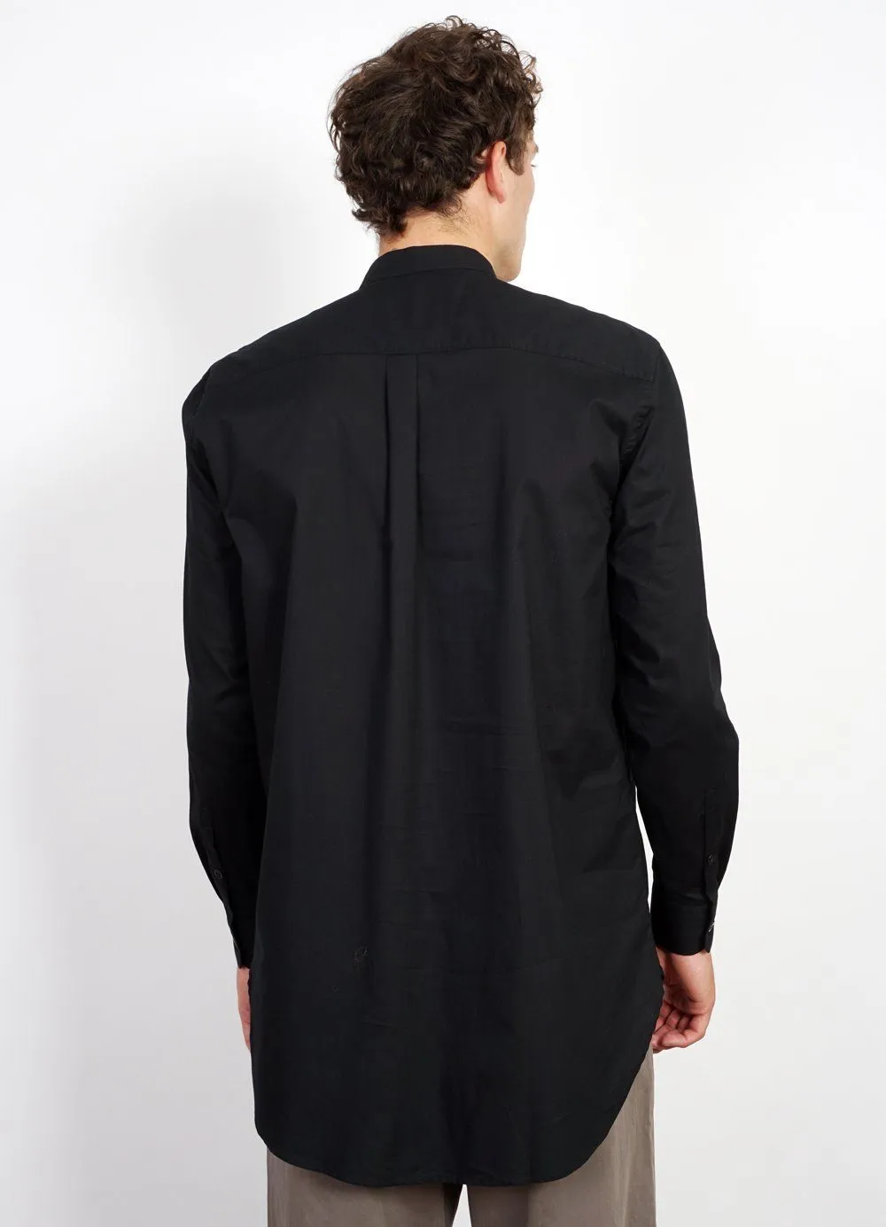 BASSE | Pleated Bib Shirt | Black