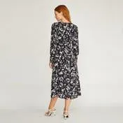 Blossoms Floral Print Button Front Dress