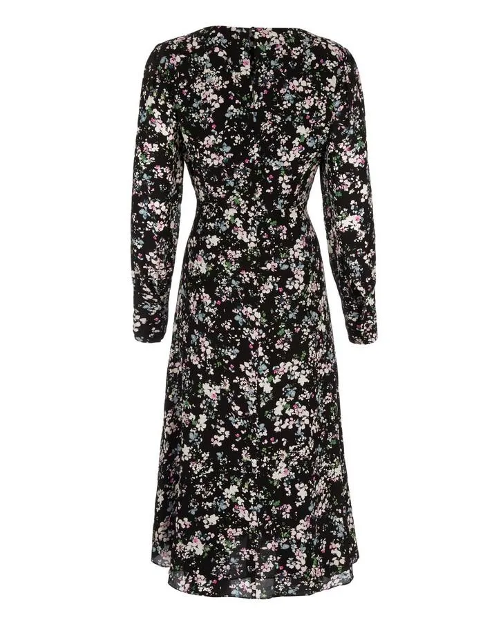 Blossoms Floral Print Button Front Dress