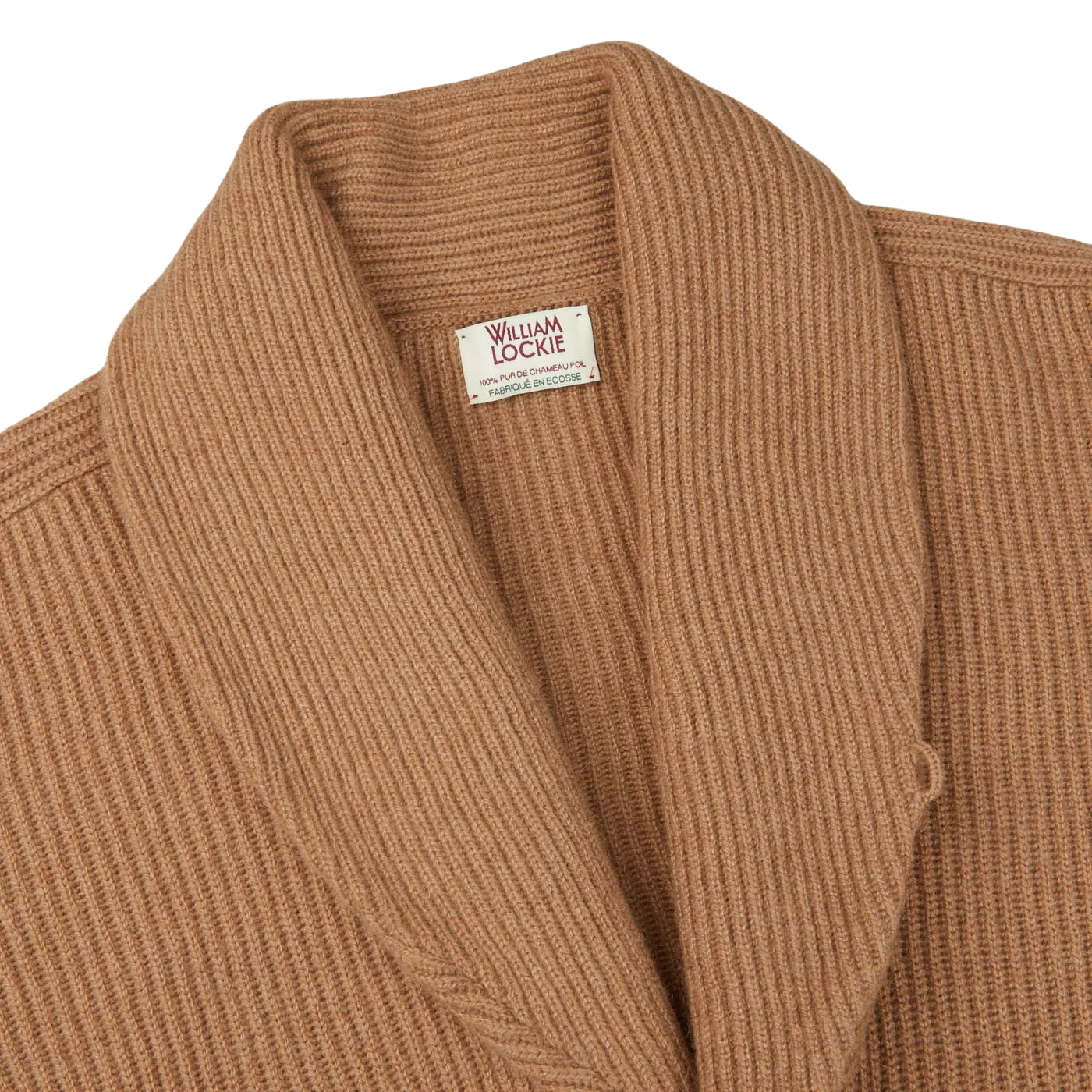 Brown Camel Hair Shawl Collar Cardigan