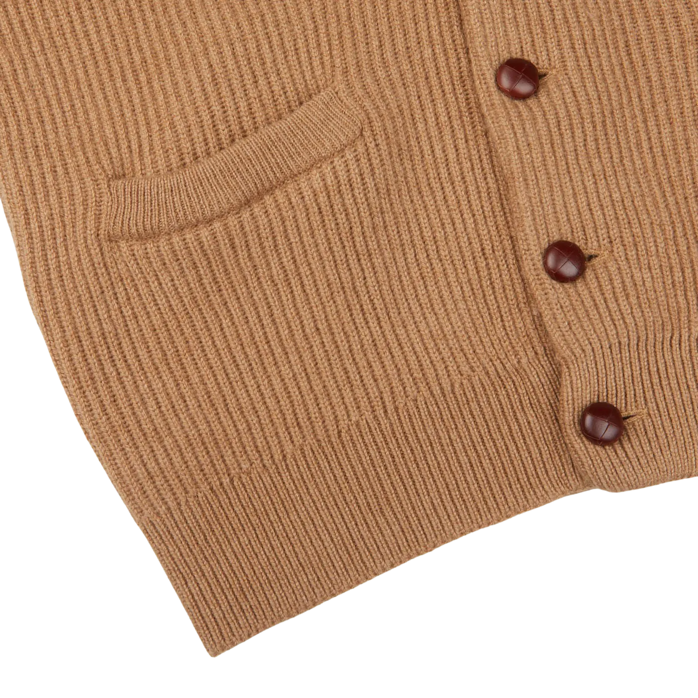 Brown Camel Hair Shawl Collar Cardigan