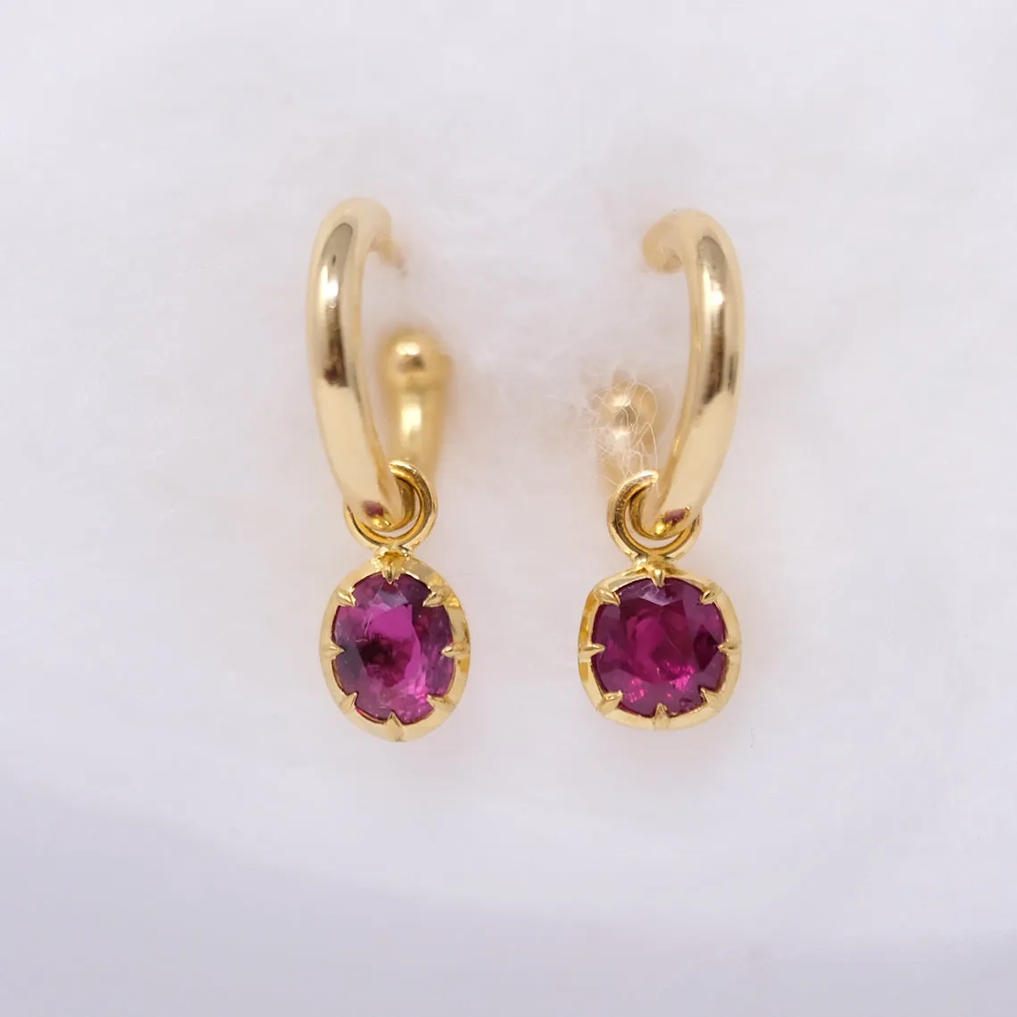 Burma ruby hoops