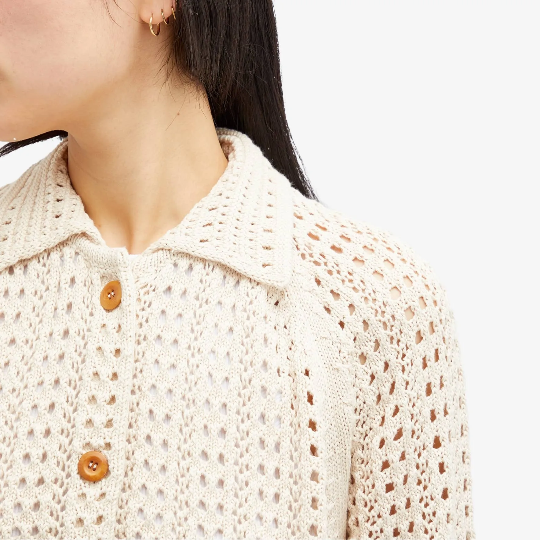 Cardigan Nudie Jeans Co Carina Crochet, cream