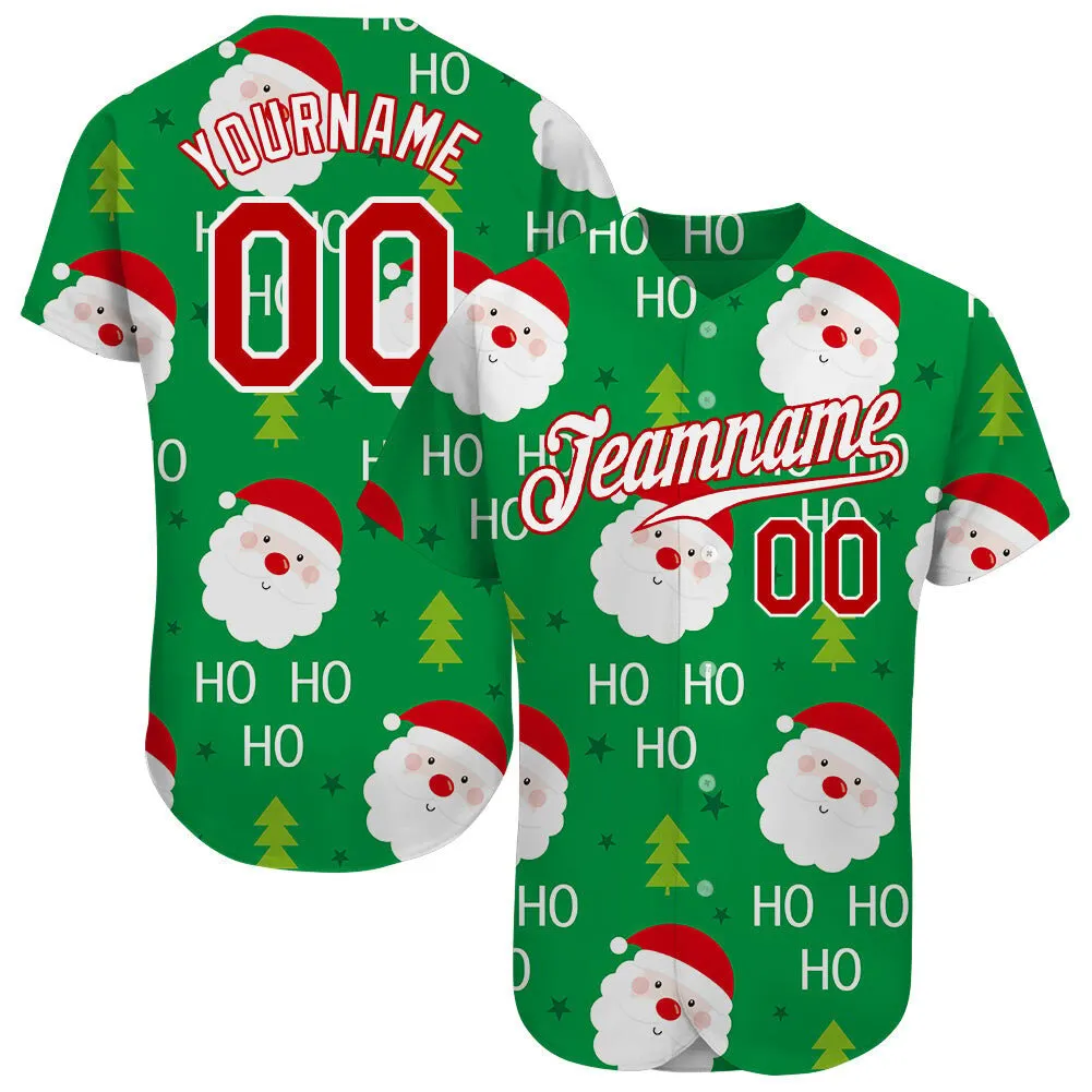 Christmas Baseball Jersey Custom Name Baseball Shirt, Idea Gift for Men Women Christmas