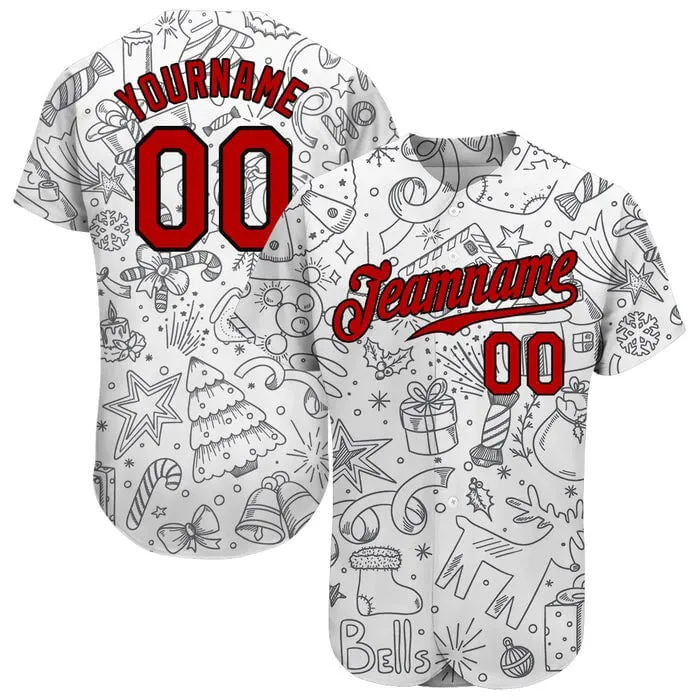 Christmas Baseball Jersey Custom Name Baseball Shirt, Idea Gift for Men Women Christmas