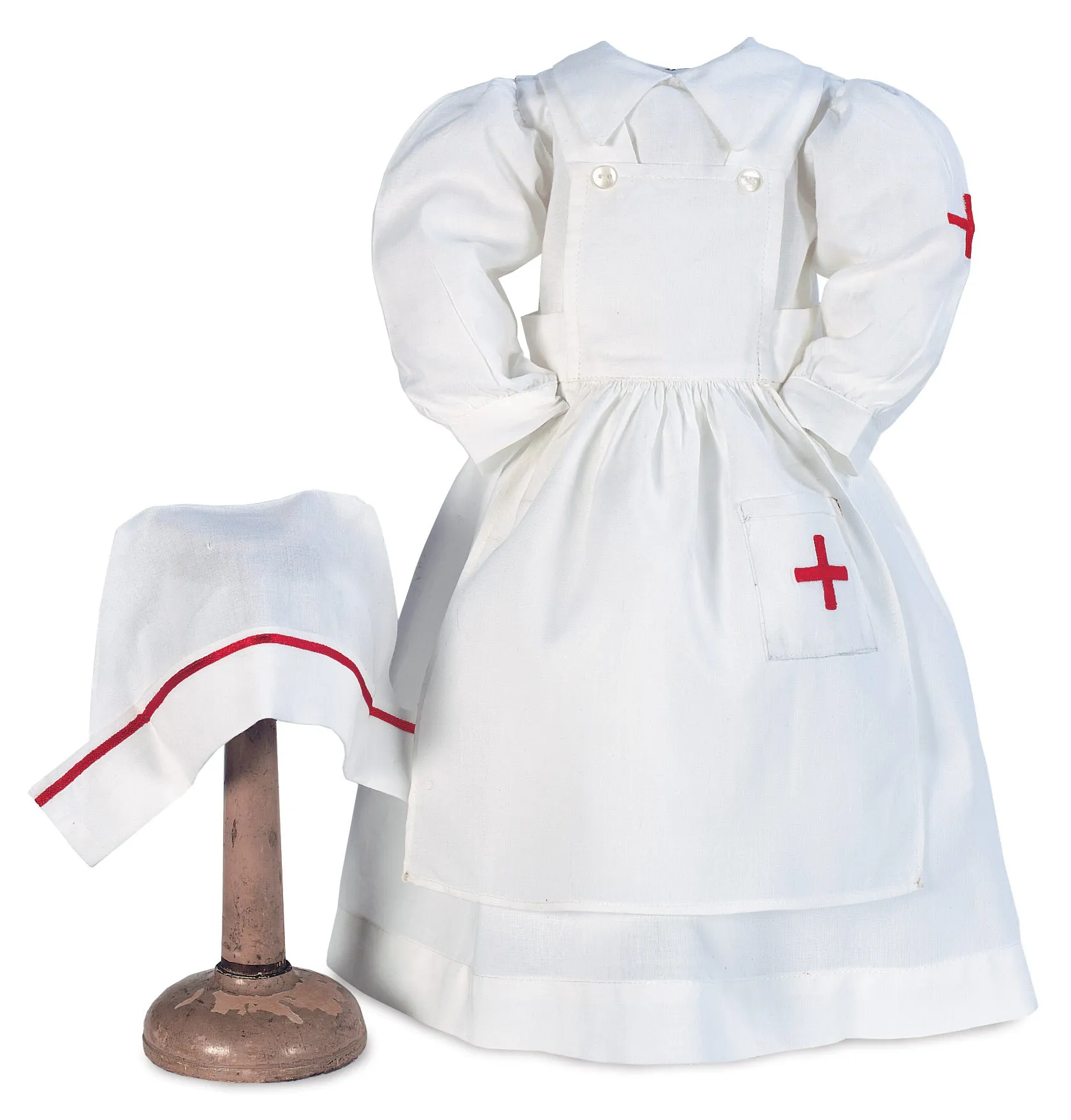 Classic White Nurse Uniform, Apron & Cap