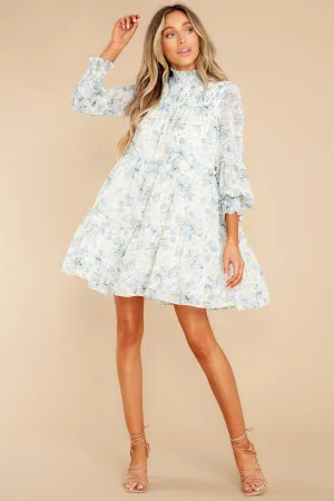 Classy Steps Light Blue Floral Print Dress