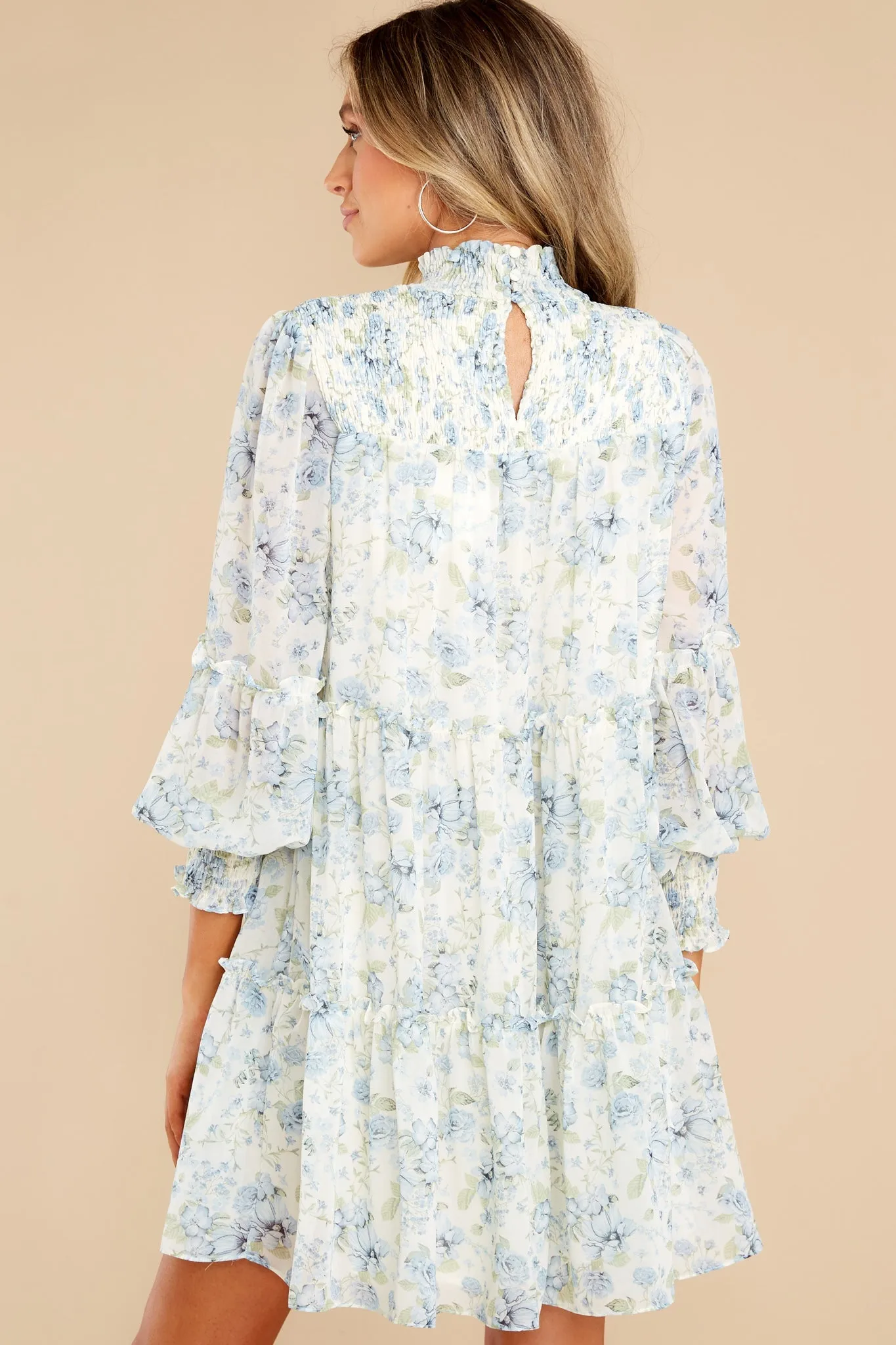 Classy Steps Light Blue Floral Print Dress