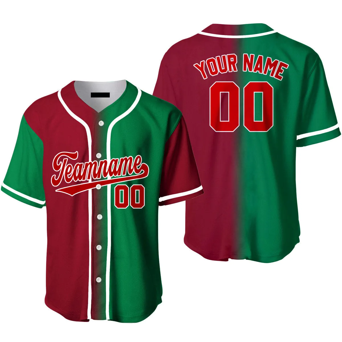 Custom Red White Text Navy Crimson Fade Fashion Baseball Jerseys For Men & Women