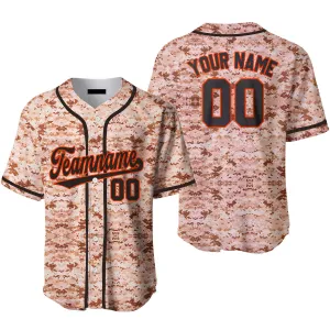 Custom US Navy Camo Style Black Orange Gold Baseball Jerseys For Men & Women