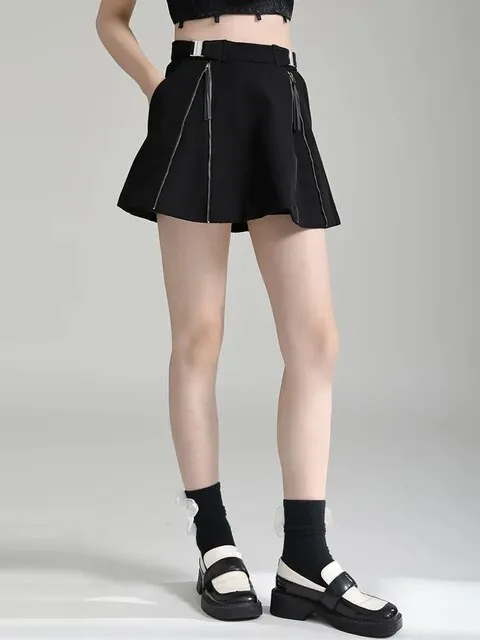 Cutsie A-line Zipper Mini Skirt