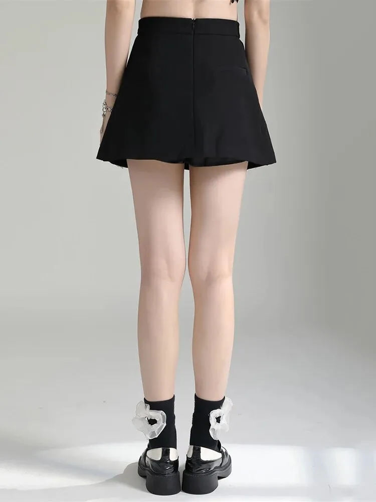 Cutsie A-line Zipper Mini Skirt