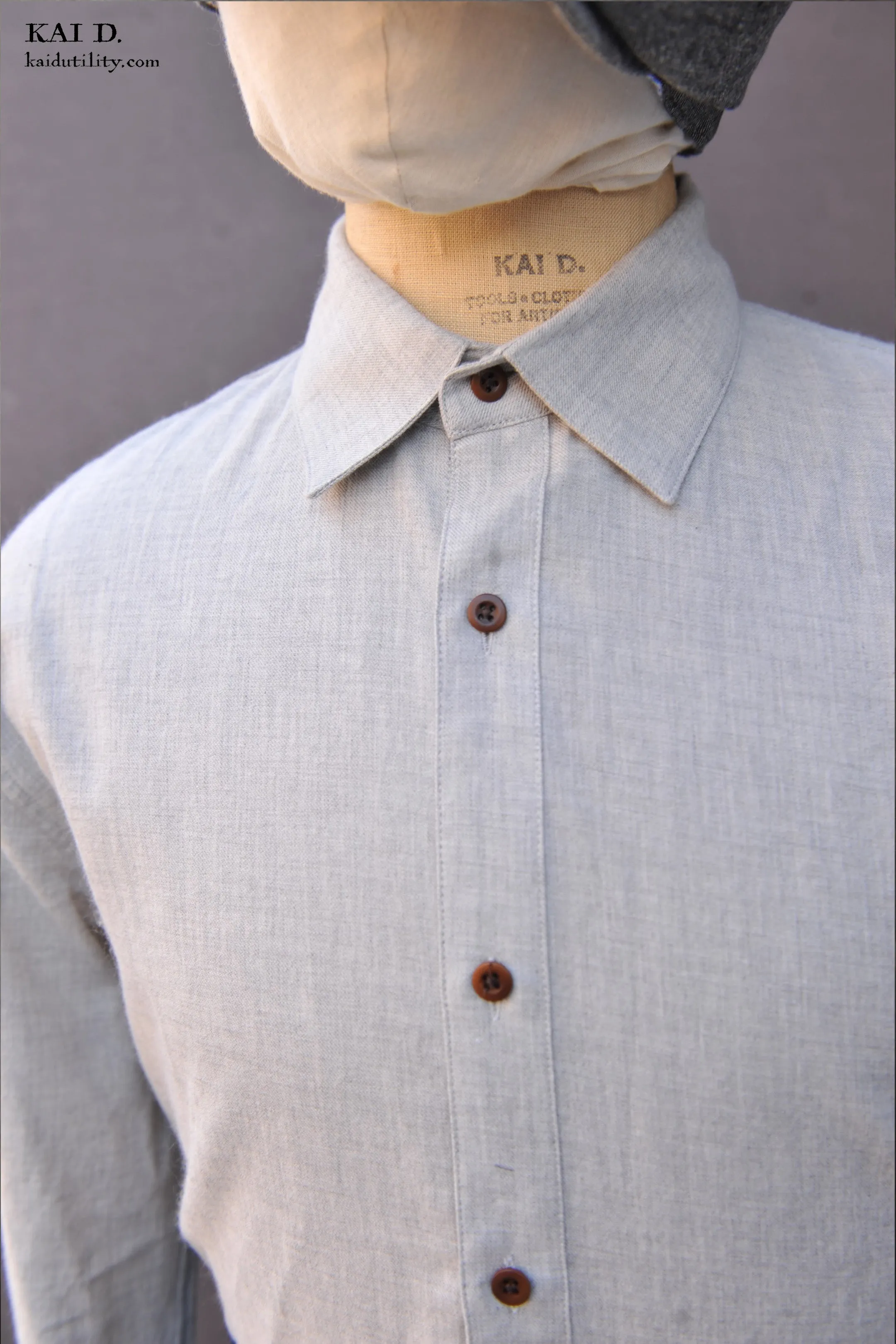 Delancey Shirt - Grey Artisan Twill - S, M, L, XL