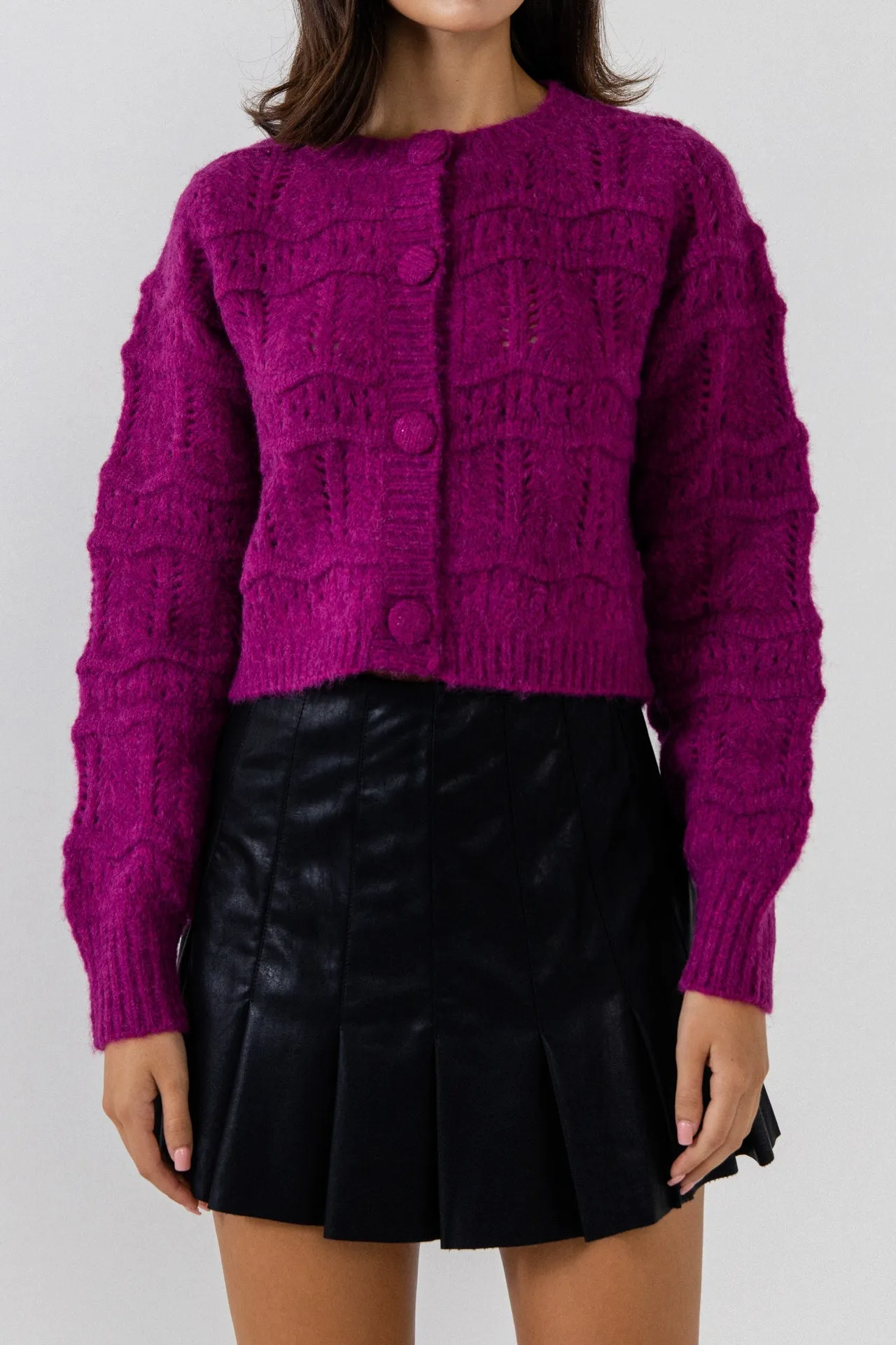 Endless Rose - Knitted Cardigan with Cover buttons