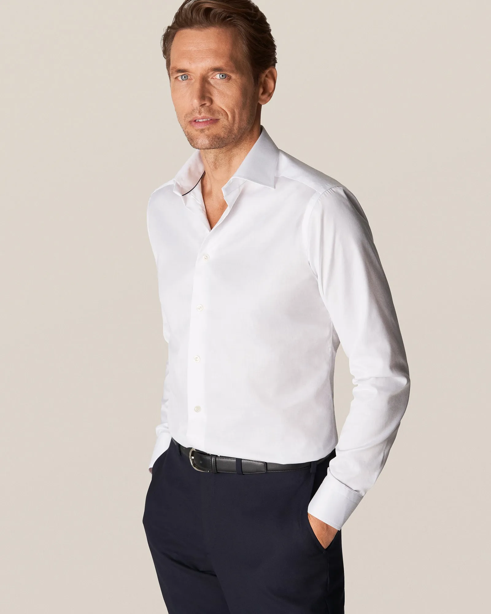 ETON 30007931100 WHITE SIGNATURE TWILL CONTEMPORARY SC SHIRT