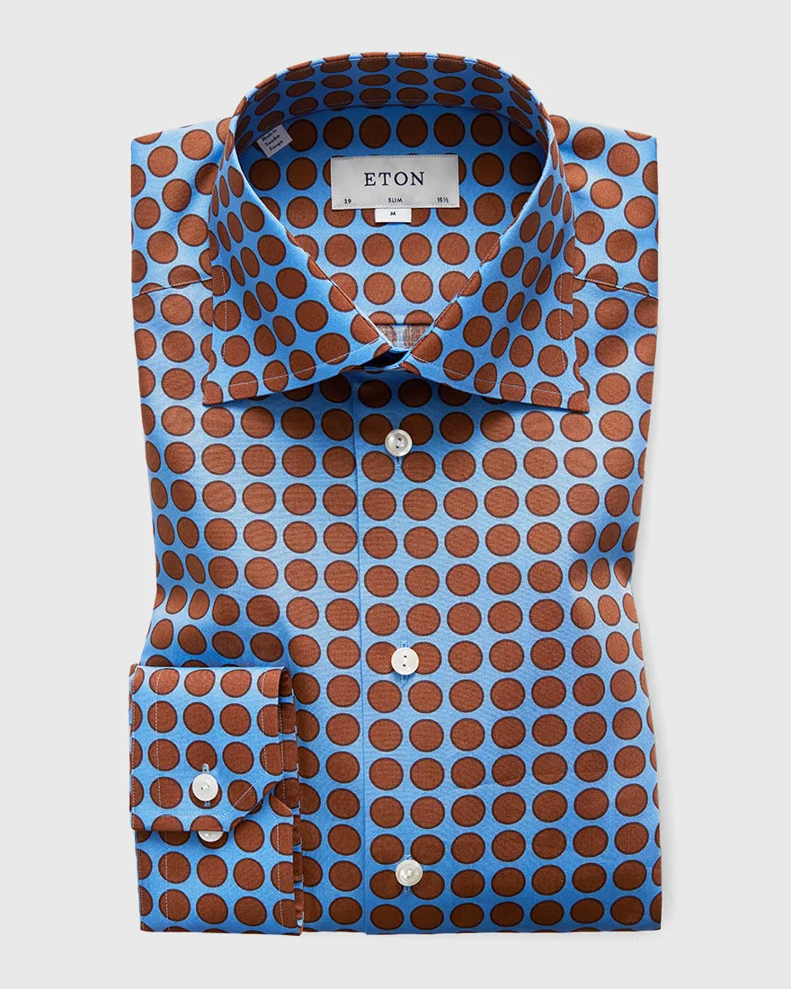 ETON 33297151123 BLUE-POLKA DOT SLIM SC SHIRT