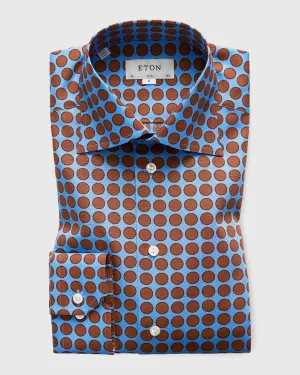 ETON 33297151123 BLUE-POLKA DOT SLIM SC SHIRT