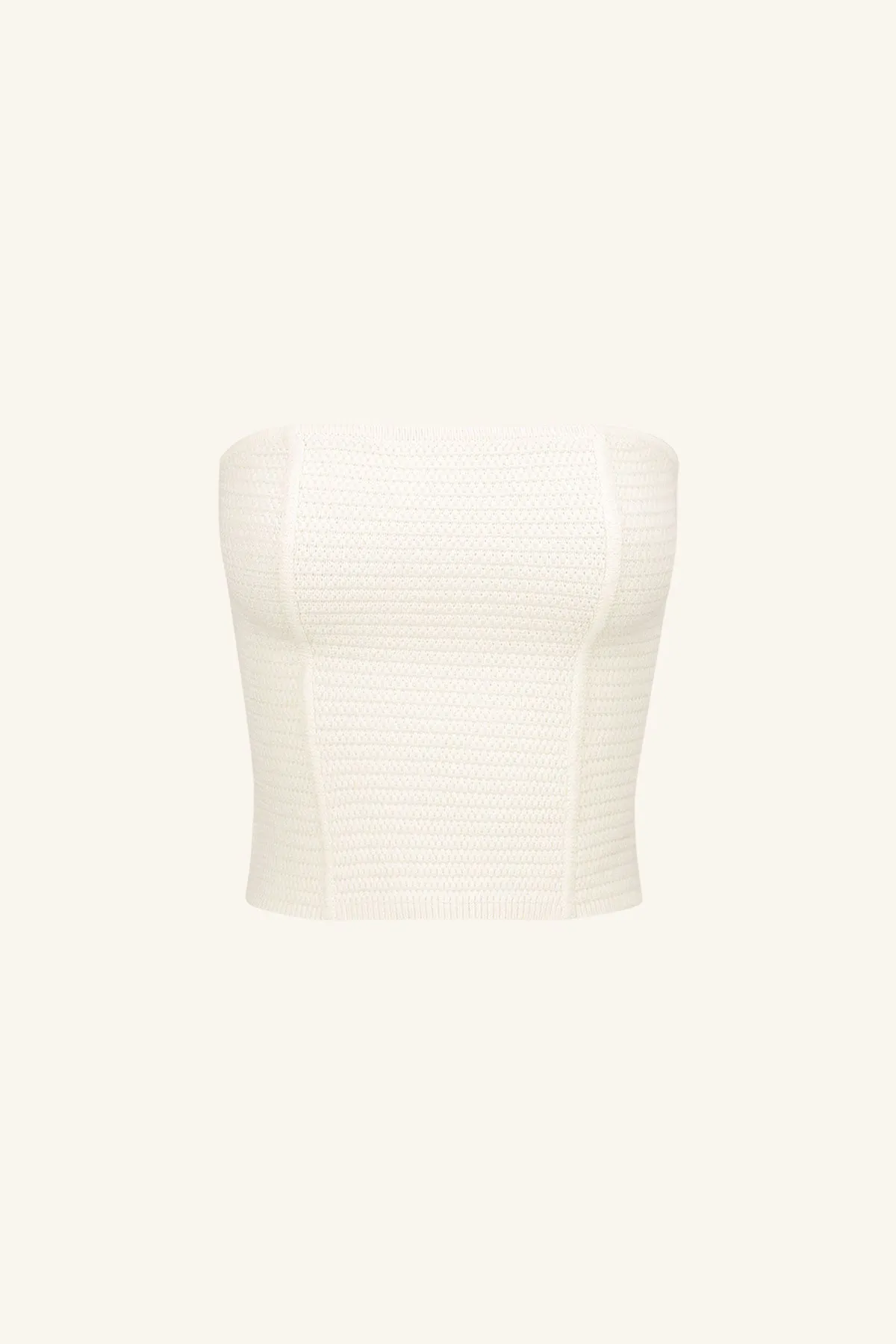 EVE PANELLED TUBE TOP - COCONUT