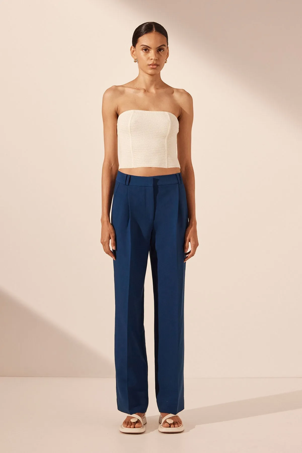 EVE PANELLED TUBE TOP - COCONUT