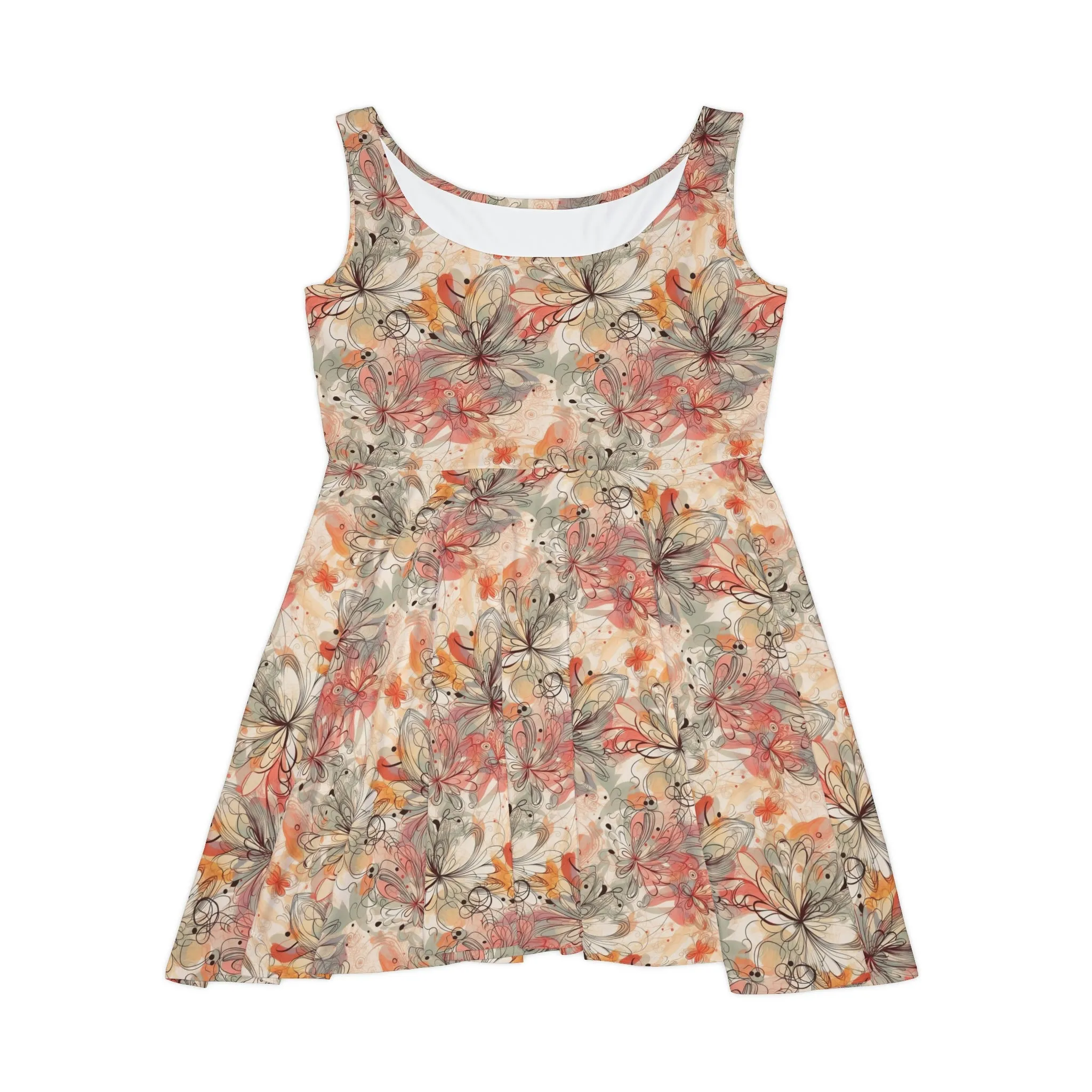 Floral Pattern Women's Skater Dress #4