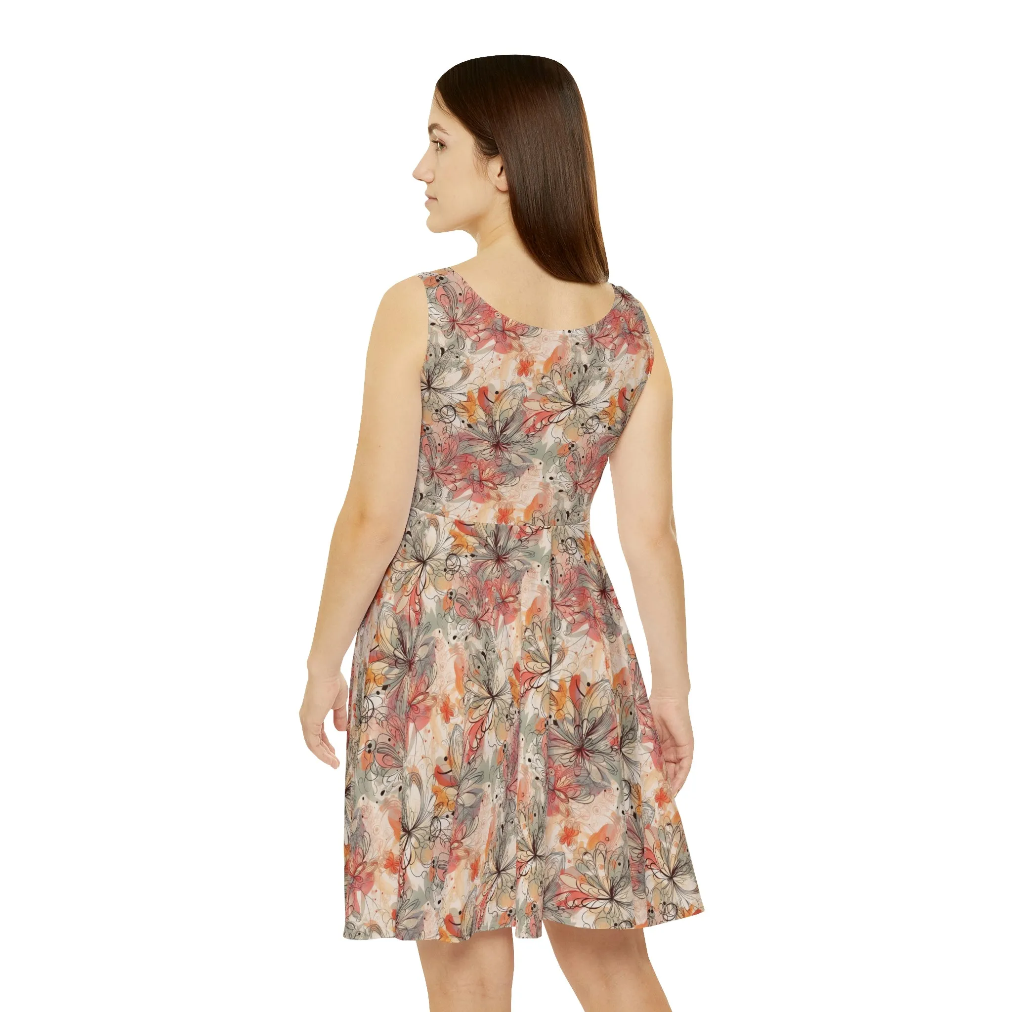 Floral Pattern Women's Skater Dress #4