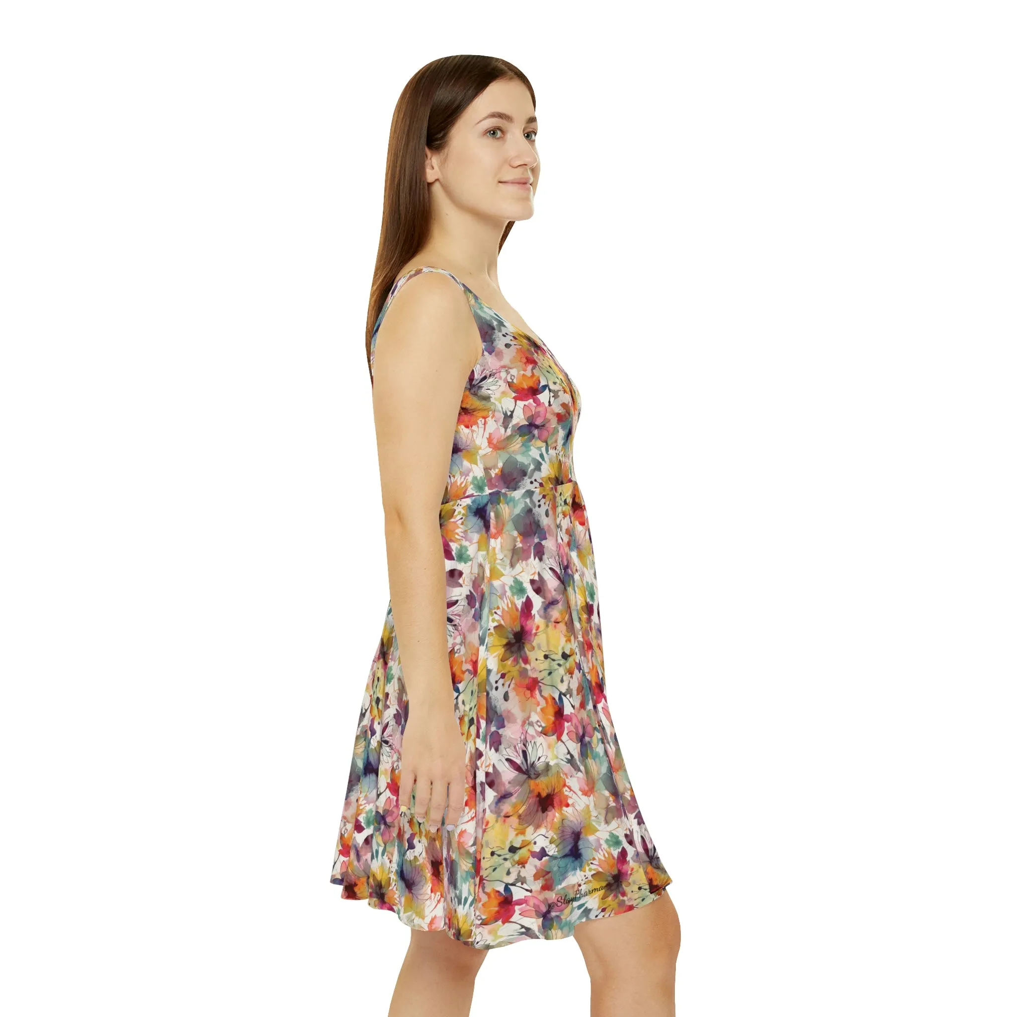 Floral Pattern Women's Skater Dress #9