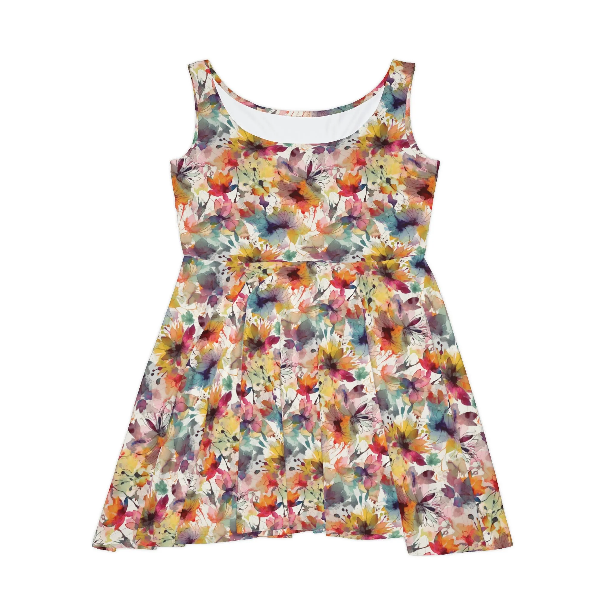 Floral Pattern Women's Skater Dress #9