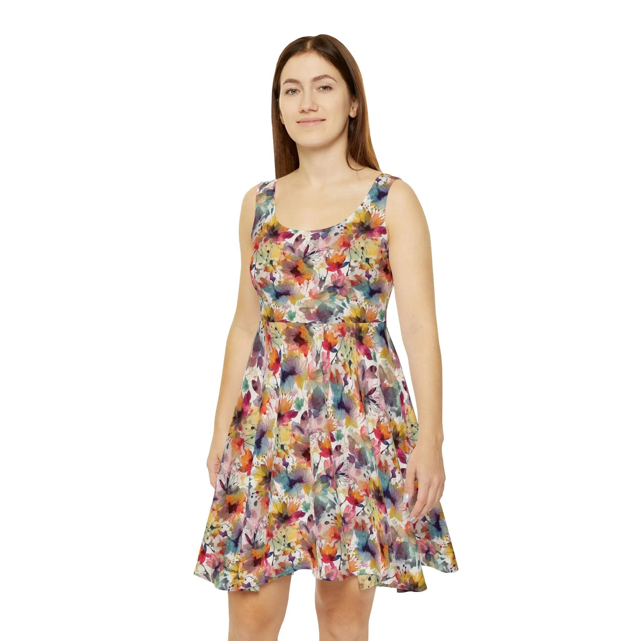 Floral Pattern Women's Skater Dress #9