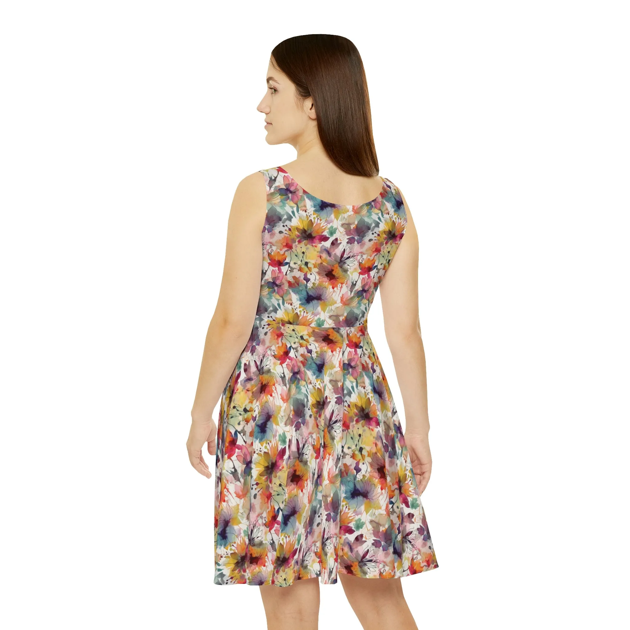 Floral Pattern Women's Skater Dress #9