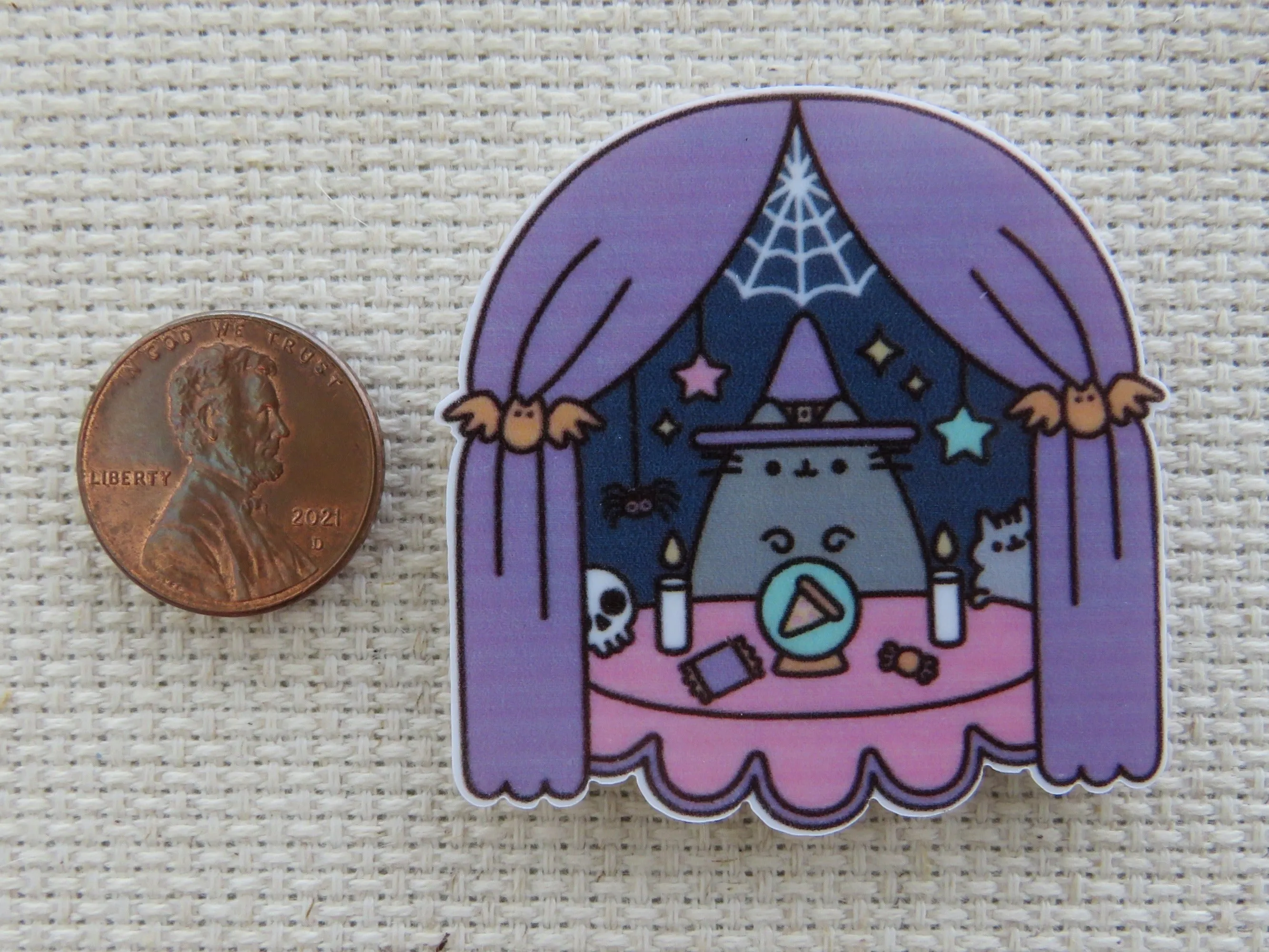 Fortune Telling Cartoon Cat Needle Minder, Cover Minder, Magnet