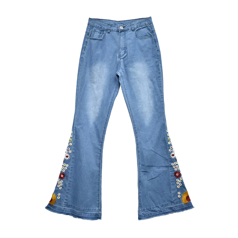 Funki Buys | Pants | Women's Boho Hippy Embroidered Jeans