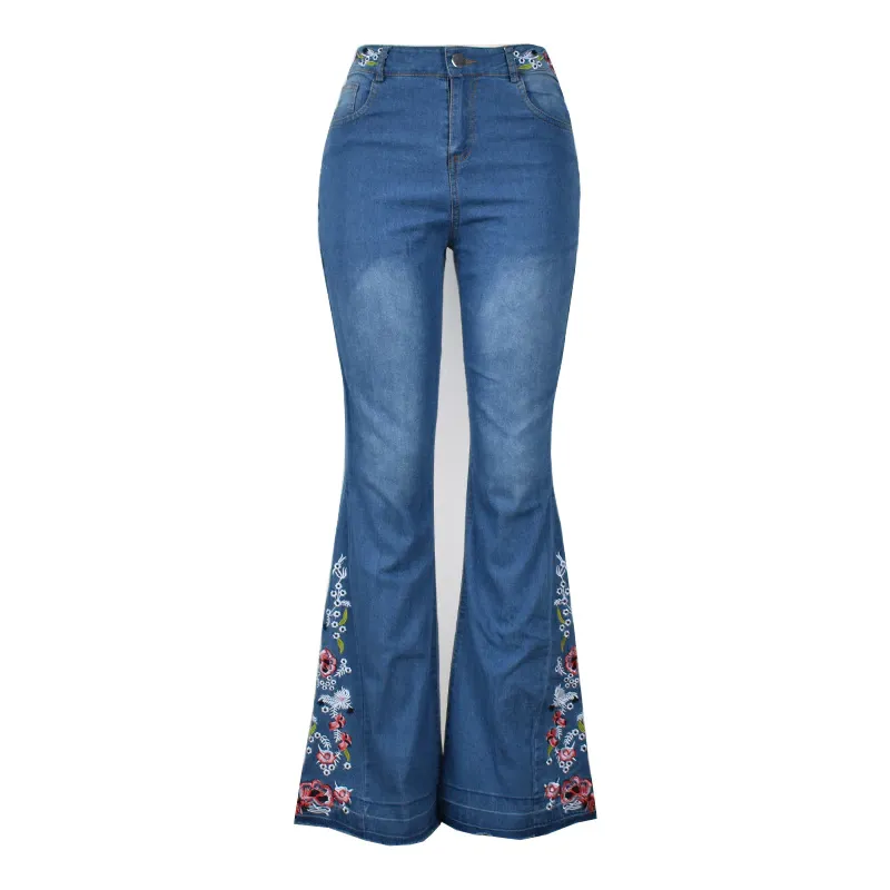 Funki Buys | Pants | Women's Boho Hippy Embroidered Jeans