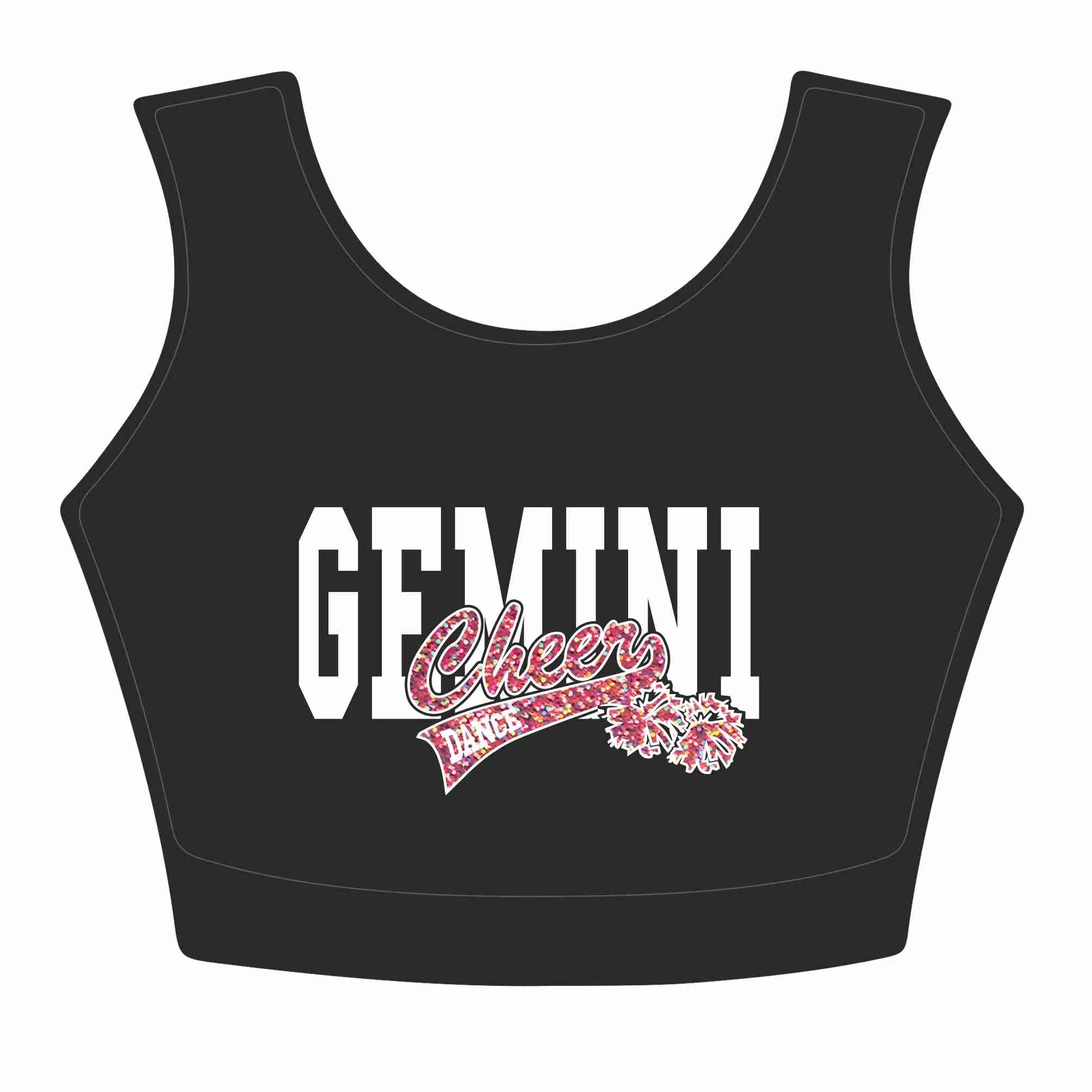 Gemini CHEER Racer Back Crop Top