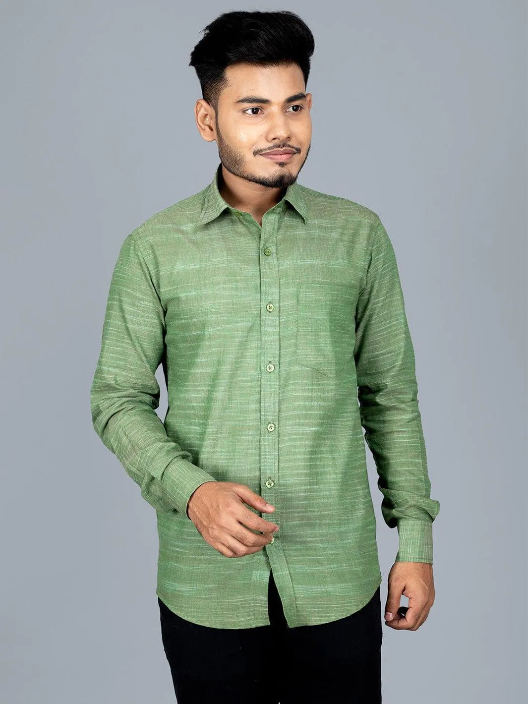 Handwoven Cotton Springs Regular Fit Men Shirt