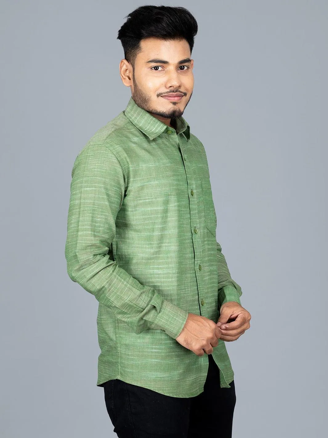 Handwoven Cotton Springs Regular Fit Men Shirt