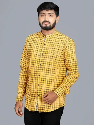 Handwoven Organic Cotton Checks Fitted Men Shirt