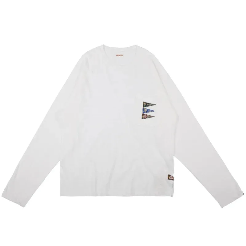 Hirata Hohiro Brand Tees with Four Flag Embroidery - Men's Long Sleeved T-shirt