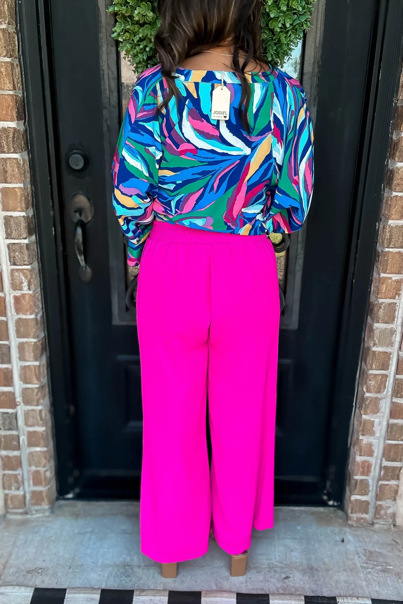 Hot Pink Solid Wide Leg Pants