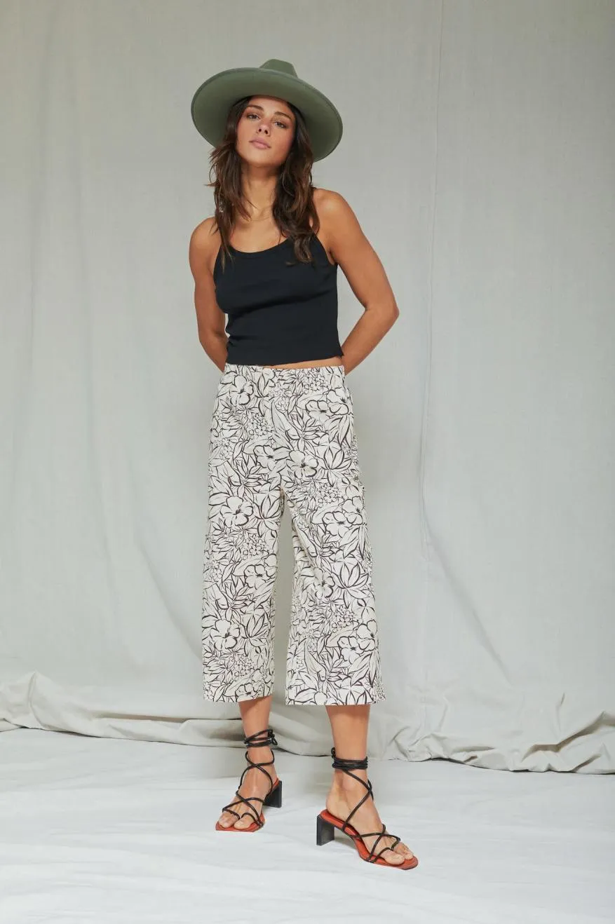 Indo Linen Wide Leg Pant - Whitecap