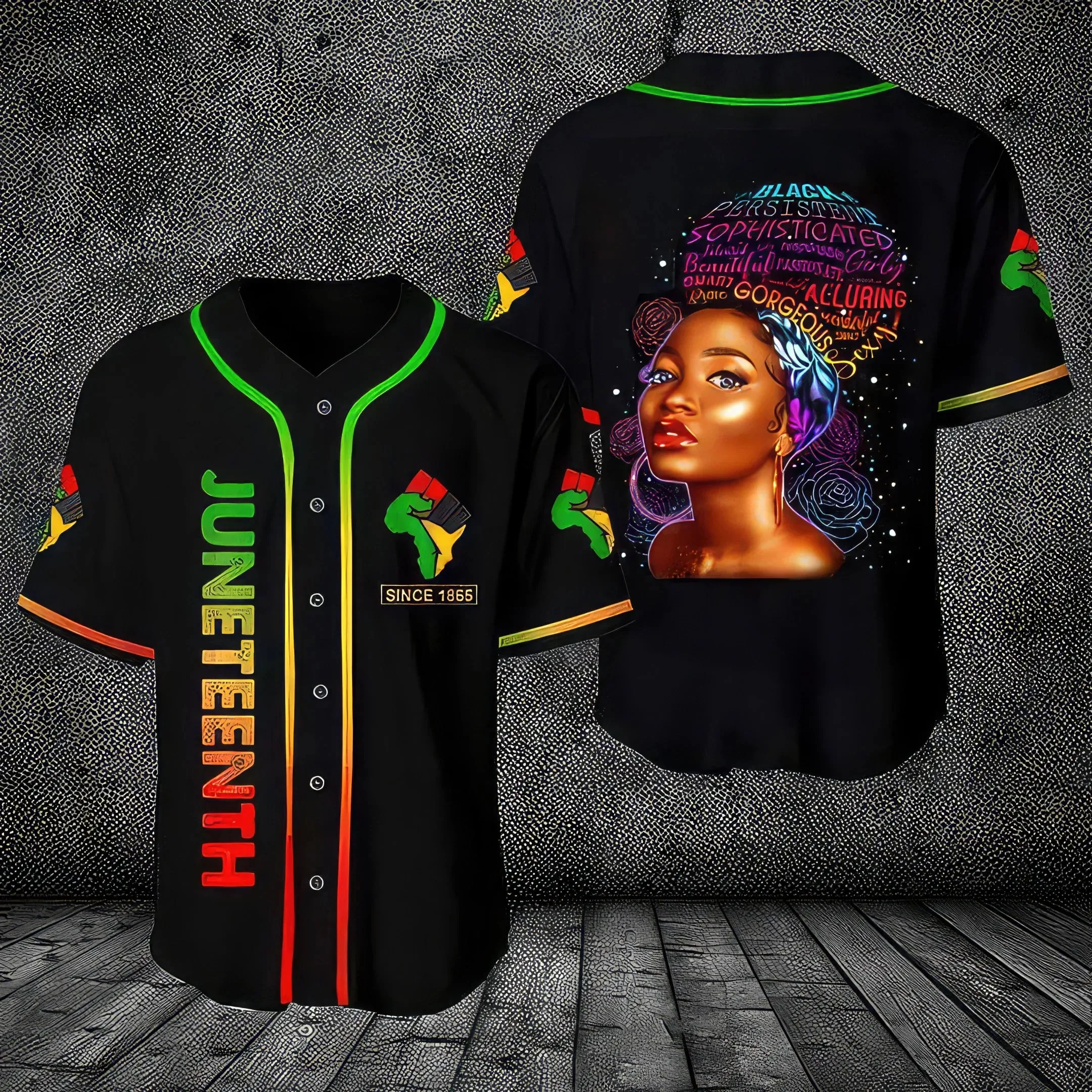 Juneteenth Since 1865 Black Girl Beautiful Smart Baseball Tee Jersey Shirt Printed 3D