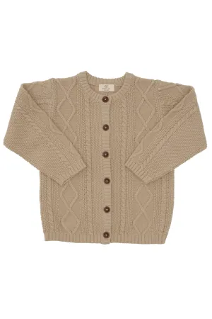 KNITTED CARDIGAN - LT. TAUPE